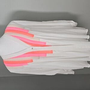 Ark & Co Elegant White Blouse with Pink and Beige Details